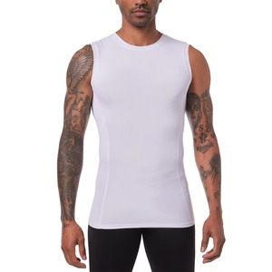 Camiseta Deportiva de Compresión sin Mangas para Hombre, Personalizada al por Mayor, Camiseta Interior para Entrenamiento y Gimnasio - Product Image 3