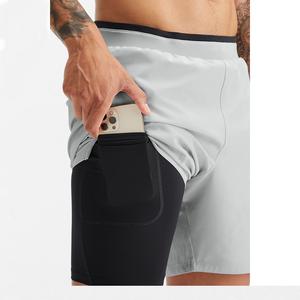 กางเกงขาสั้นออกกำลังกายบุซับในแบบถักลายใหม่ พร้อมกระเป๋าข้าง เหมาะสำหรับฤดูร้อน ฟิตเนส คอมเพรสชั่น ทำงาน ยิม ออกกำลังกาย เสื้อผ้ากีฬาบุรุษ - Product Image 3