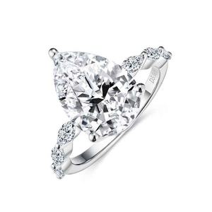 Bagues Ruizuan en argent sterling 925 avec moissanite en forme de goutte d'eau de 5 carats, bagues décontractées pour femmes - Product Image 3