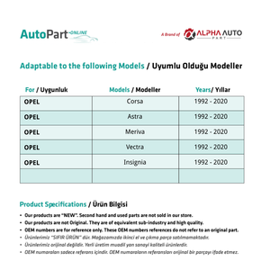 Support de pare-soleil 2 pièces pour Opel Corsa, Astra, Meriva, Vectra, Insignia - Product Image 2