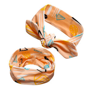 Ensemble de foulard carré et de bandeau pour bébé <span class=keywords><strong>en</strong></span> coton <span class=keywords><strong>en</strong></span> gros, motif de dessin animé respirant pour le printemps, accessoires pour <span class=keywords><strong>nouveau</strong></span>-nés - Product Image 5