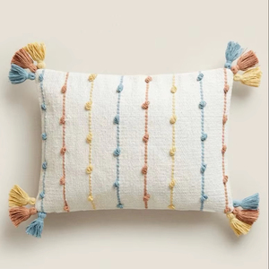 Venta caliente Boho Outdoor Cotton Pillow Cover Multi Decorativo Handwoven Throw Pillow con patrón geométrico único - Product Image 1