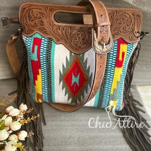 กระเป๋าสะพายหนังแท้สไตล์โบฮีเมียน - Product Image 1