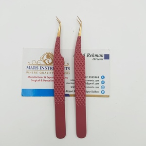 Pinzas de acero inclinadas de 90 grados, agarre de punta de fibra de precisión para extensiones de pestañas de mega volumen, pinzas de fibra de mega volumen delgadas - Product Image 4