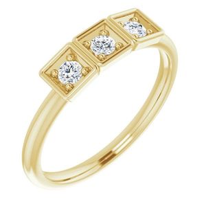 Anillo Apilable de Tres Piedras Stuller 14KY 123362:601P para Compromiso, Oro Amarillo de 14K - Product Image 1