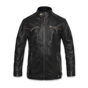 Marque de mode hommes Designer vestes en cuir prix de gros vestes en cuir de haute qualité nouvelle mode veste d'hiver en cuir - Product Image 6