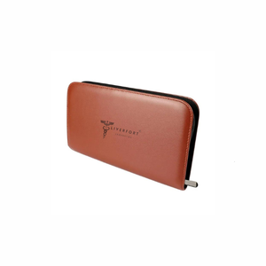 Bolsa de tijera para el cabello de cuero PU, bolsa de salón de peluquería con cremallera, marrón para peluqueros, estuche de cuero, herramientas esenciales para el aseo - Product Image 1