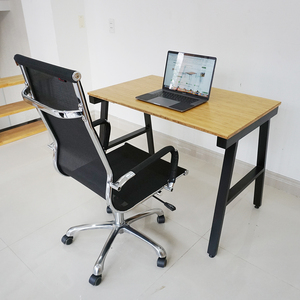 BFAB001-100x60cm Bamboo Laptop <b>Desk</b> with Assembled Iron Legs <b>Folding</b> Computer Table for Home Office or School - Product Image 5