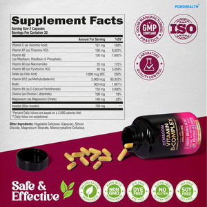 Capsule di Complesso Vitaminico B 12in1 OEM/ODM, Supporto per Energia, Funzione Nervosa e Salute della Pelle, Formula Vegana Senza Zucchero, 60 Capsule, per Neonati - Product Image 4