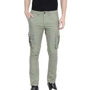 Pantalon de survêtement décontracté en coton pour hommes, pantalon cargo taille moyenne à cordon de serrage avec logo personnalisé, style devant plat - Product Image 2