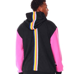 Ensemble sweat-shirt et jogging à blocs de couleurs personnalisés, imprimé, écologique, 100% coton, mode d'hiver, survêtement en micro-polaire pour hommes - Product Image 6