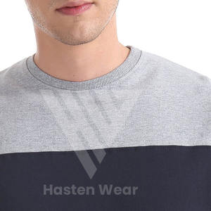 สเวตเชิ้ตทรงพอดีตัวสำหรับผู้ชาย, สเวตเชิ้ตลำลองคอกลมผ้าฝ้ายผสมลายทางแฟชั่นใหม่ปากีสถาน - Product Image 6