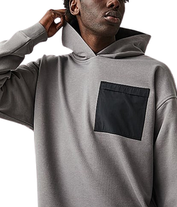 Personnalisable 300g coton lourd hommes sweat à capuche surdimensionné luxe recadrée pull polaire anti-rétrécissement sweats à carreaux - Product Image 6