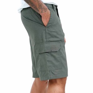 Pantalones cortos de alta calidad para hombre, multibolsillo, talla grande, algodón suelto, recto, ligeramente elástico, 100% algodón, patrón sólido - Product Image 2