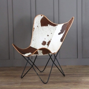 Chaise papillon en cuir cuir de vache, cheveux sur cuir, chaise papillon de salon, cadeau pour lui, cadeau pour son Couple - Product Image 2