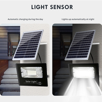 Luz de inundación LED con energía solar Lámpara DE SEGURIDAD impermeable con control remoto para exteriores Brillo duradero