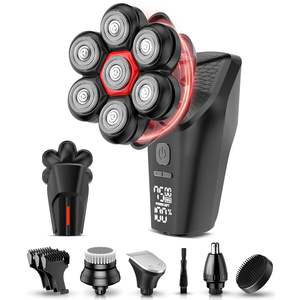 Afeitadora Eléctrica Rotativa para Hombres Calvos, IPX7 Impermeable, Motor de Alta Velocidad, Carga Rápida USB, Repuesto de Cuchillas - Product Image 6