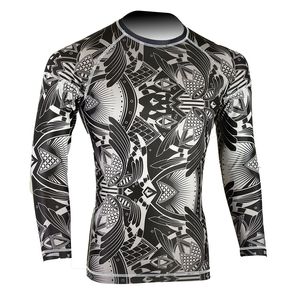 Rashguard d'équipe personnalisé à sublimation chemise à manches longues avec impression de logo pour les clubs sportifs MMA BJJ entraînement de gym et entraînements - Product Image 1