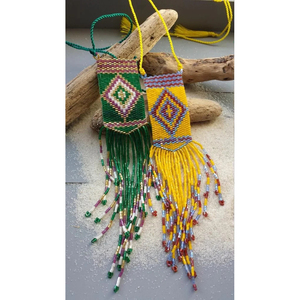 Ensemble de boucles d'oreilles collier multicouche de perles tissées à la main sur mesure verre mariages fêtes fiançailles anniversaires; Ethniquement - Product Image 5