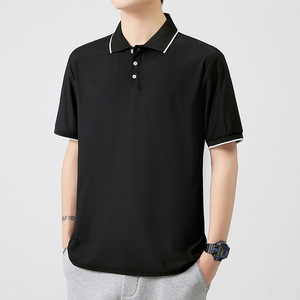 Polo d'été pour homme, couleur unie, décontracté, col à revers, style professionnel, en nylon 100% polyester, technique brodée - Product Image 5