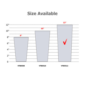 VTB5512 - Taper Down Block <b>Vase</b> - 12 - Product Image 2