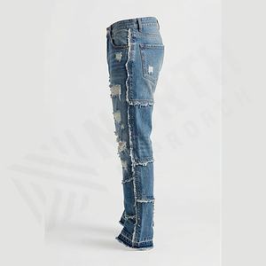 กางเกงยีนส์ขายาวลำลองผู้ชายแบบใหม่ แฟชั่นลายเรียบ สไตล์สตรีทแวร์ ปักลาย ติดกระดุม ทรงหลวม ผ้าฝ้าย รับสั่งทำ - Product Image 3