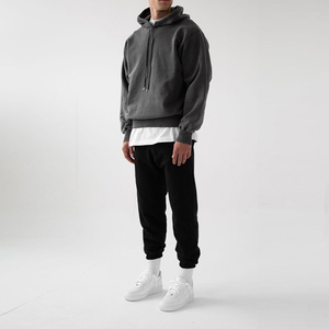 Sweat à capuche vintage pour homme 100 % coton French Terry de haute qualité, délavé à l'acide, design vieilli, couleur unie, écologique, idéal pour l'hiver - Product Image 6