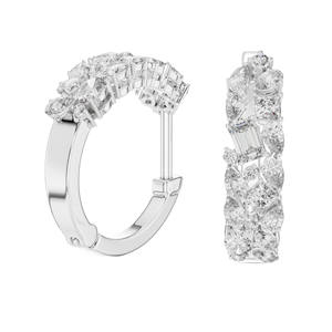 0.403 ct Diamond <b>Hoop</b> <b>Earrings</b> in 18kt, 14kt, 10kt Gold & 925 <b>Silver</b> Moissanite & Lab-Created Diamonds VVS-VS Clarity, EF - Product Image 6