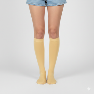 Chaussettes hautes en coton peigné pour femmes, chaussettes décontractées au-dessus du genou avec compression en élasthanne, imprimé, chaussettes de yoga d'automne, chaussettes de robe - Product Image 6