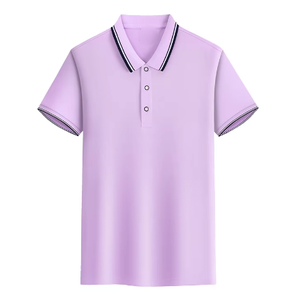 Camiseta de golf de media manga de calidad superior para hombre, Camiseta corta de Color sólido para Polo, tela teñida Lisa transpirable - Product Image 1