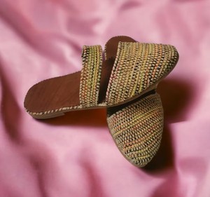 Moroccan Raffia Summer Sandals - Moroccan <b>Shoes</b> - Straw Sandals - Product Image 2