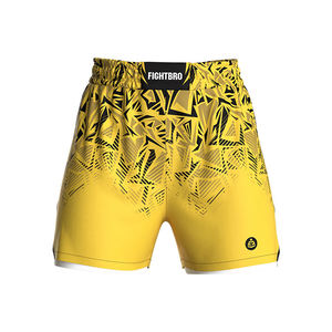 Shorts de MMA Fightbro doublés Gladiator avec logo frontal, design personnalisé, durables, unisexes, tissu 160g, 92% polyester, 8% élasthanne, sublimation - Product Image 2