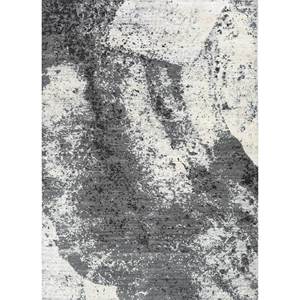 Tapis en laine et viscose noué à la main Entropy Ivory AKWT-1085, grand motif abstrait pour la décoration du salon, tapis en jute - Product Image 1