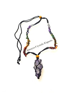 Pendentif en pierre d'agate Angelite 7 chakras, pendentifs faits à la main en pierre naturelle, vente en gros, exportations de cristaux Amayra - Product Image 2