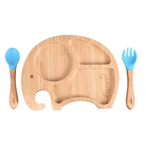 Plateau en bois premium en forme d'éléphant de dessin animé, plat à collation en pin, écologique, passe au lave-vaisselle, pour les repas des enfants, sevrage, service de nourriture, fête - Product Image 2