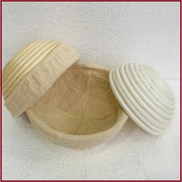 Cesta Decorativa de Ratán Natural, Tejida a Mano, para Decoración de Mesa del Hogar