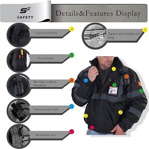 Vestes de travail réfléchissantes de haute qualité pour hommes, vestes à haute visibilité pour hommes - Product Image 4