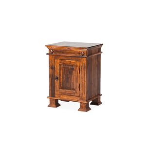 Meuble de chevet maharaja moderne en bois massif de luxe antique au design indien tables de chevet assemblées pour chambre à coucher et appartement - Product Image 3