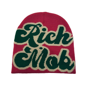 Gorro personalizado Jacquard con letras-Bordado a mano e impresión de hojaldre-Tejido Jacquard de alta calidad-Fabricante mayorista - Product Image 1