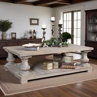 Table basse en bois récupéré rustique Antique Vintage rectangulaire pièce en bois massif meubles de salon confortables pour les maisons