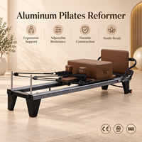 Studio Home Black Aluminum Alloy Eco-Friendly Reformer Mesin Komersial Ramah Lingkungan Pink Aluminum Pilates Reformer