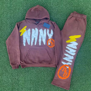 ชุดฮู้ดดี้และกางเกงจ็อกเกอร์ผ้าฝ้ายฟลีซสำหรับผู้ชาย ยี่ห้อ Ecoach ลายพิมพ์โฟม 3 มิติ แห้งเร็ว ระบายอากาศได้ดี น้ำหนักปานกลาง เหมาะสำหรับฤดูหนาว - Product Image 2