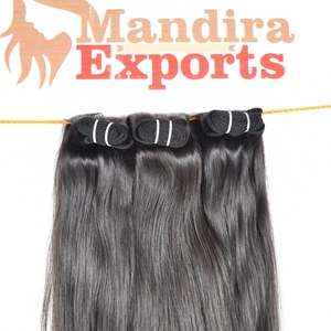 Natural 8-32 pulgadas suave recto Color negro virgen máquina doble trama onda camboyano templo extensiones de cabello humano - Product Image 4