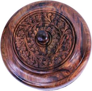 Cazuela de olla caliente de madera con tapa Tortilla Chapati Keeper/cazuela más cálida con cocina de cobre decoración del hogar comedor - Product Image 4