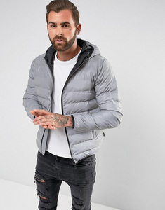 Vestes matelassées en duvet personnalisées Manteau à capuche élégant de haute qualité avec un bon tissu tricoté à coudre - Product Image 2
