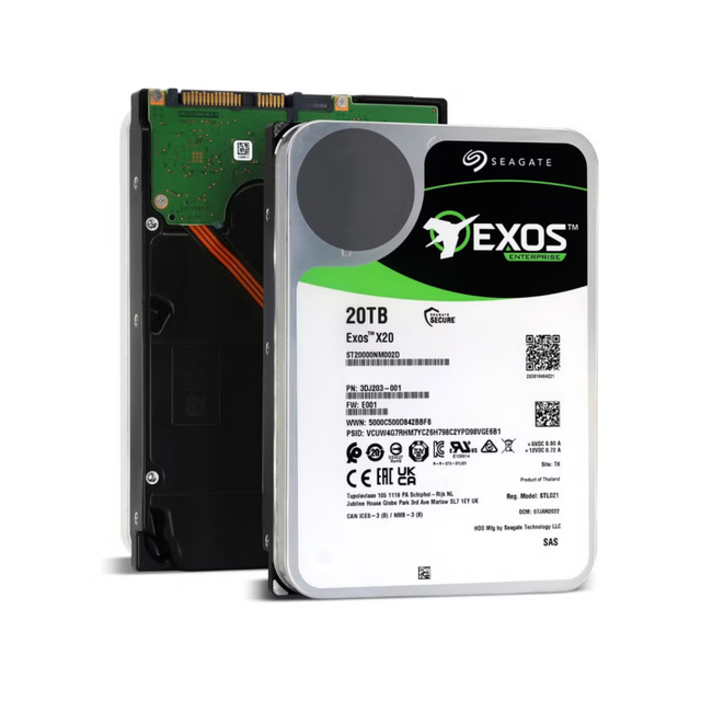 Seagate ST20000NM007D 20TB Exos X20 Enterprise Hard Drive - SATA 6Gb/s 7200RPM