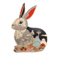 Épinglette en métal motif lapin mignon, thème animal, en alliage de zinc émaillé, accessoire pour Pâques