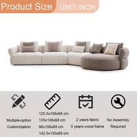 Großhandel Modernes Stoff-Ecksofa-Set in L-Form, Modulares Sektionalsofa für Wohnzimmer, 4-Sitzer Innensofa