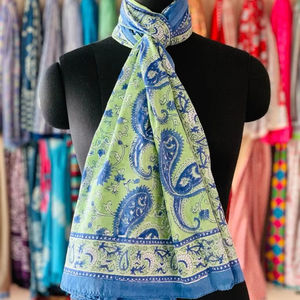 Diseñador Jaipur hecho a mano Sarong bloque impreso bufanda de algodón Color personalizado hermosa playa desgaste cuello cubierta Pareo Reversible - Product Image 1