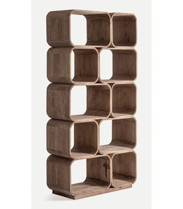 Modern Solid Mango Wood Living <b>Room</b> Bookshelf with Customizable Size Portable Durable Eco-Friendly Design for Home Office Dining - Product Image 1